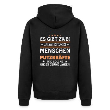 Cleaner Gift - Two Types of... Design - Unisex Premium Organic Zip Hoodie - black - Back - Nico (187cm)