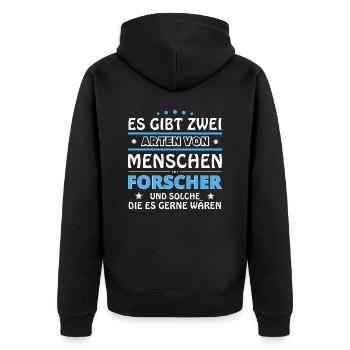 Forscher Geschenk - zwei Arten von... Design - Unisex Premium Bio Zip Hoodie - Schwarz - Hinten - Nico (187cm)
