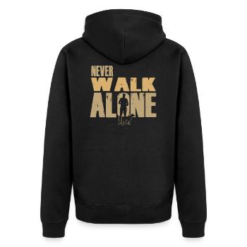 Never walk alone - Dog - Unisex Premium Organic Zip Hoodie - black - Back - Nico (187cm)