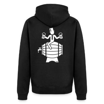 Groom sur fût de bière (JGA / bière / enterrement de vie de garçon) - Veste à capuche bio Premium Unisexe - noir - Dos - Nico (187cm)