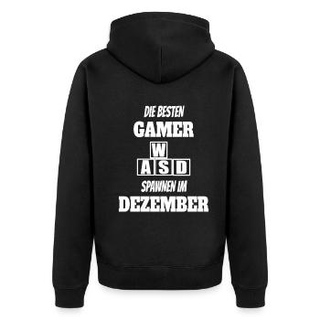 Game Gaming Geburtstag Dezember Konsole Controller - Unisex Premium Bio Zip Hoodie - Schwarz - Hinten - Nico (187cm)