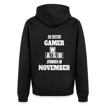 Game Gaming Geburtstag November Konsole Controller - Unisex Premium Bio Zip Hoodie - Schwarz - Hinten - Nico (187cm)