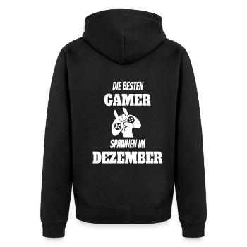 Game Gaming Geburtstag Dezember Konsole Controller - Unisex Premium Bio Zip Hoodie - Schwarz - Hinten - Nico (187cm)