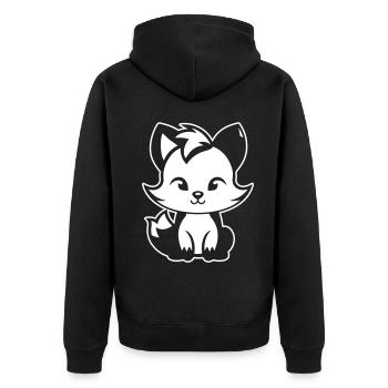 Renard mignon mignon bébé - Veste à capuche bio Premium Unisexe - noir - Dos - Nico (187cm)