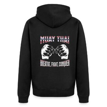 Muay Thaï Boxe Muay Thaï - Veste à capuche bio Premium Unisexe - noir - Dos - Nico (187cm)
