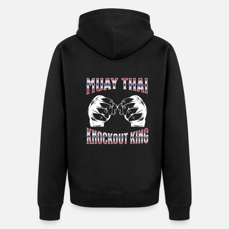 Muay Thai Boxing Muay Thai - Unisex Premium Bio Zip Hoodie - Schwarz