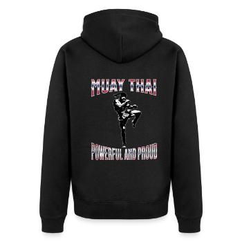 Muay Thaï Boxe Muay Thaï - Veste à capuche bio Premium Unisexe - noir - Dos - Nico (187cm)