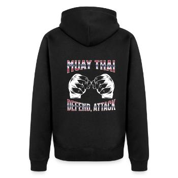 Muay Thaï Boxe Muay Thaï - Veste à capuche bio Premium Unisexe - noir - Dos - Nico (187cm)