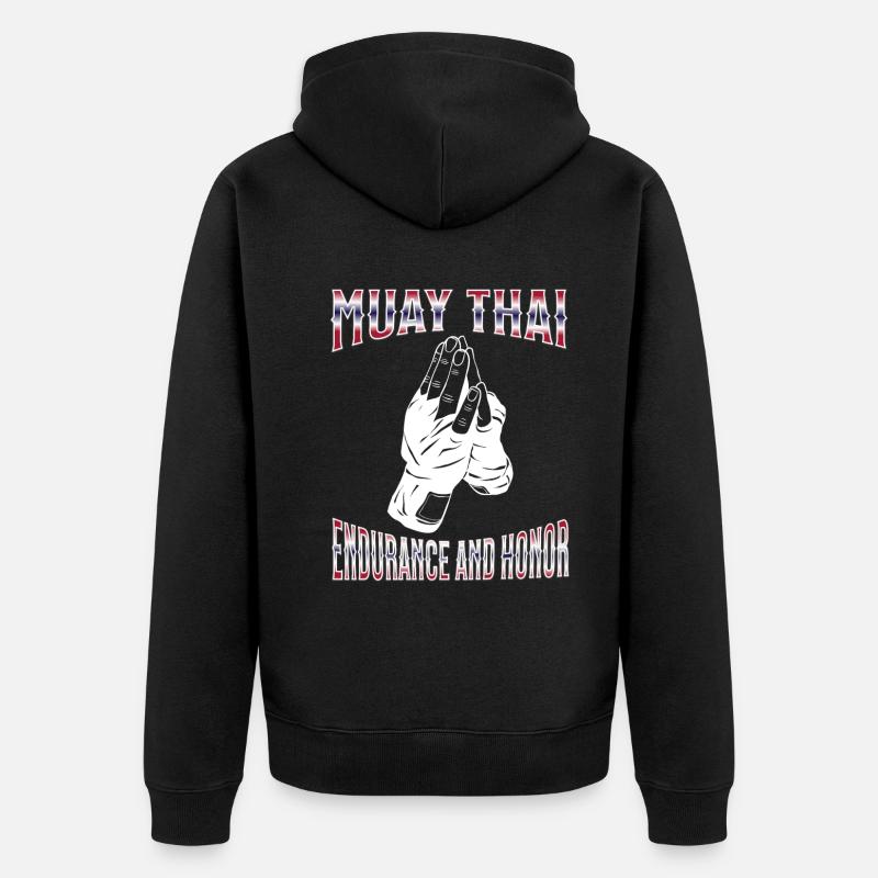 Muay Thaï Boxe Muay Thaï - Veste à capuche bio Premium Unisexe - noir