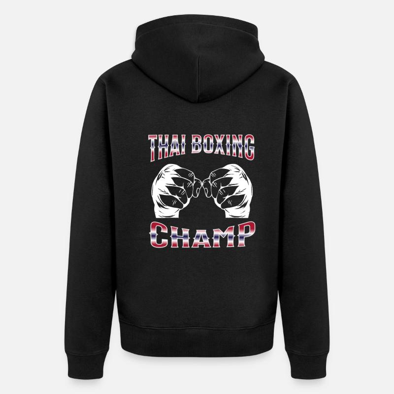 Muay Thai Boxing Muay Thai - Unisex Premium Bio Zip Hoodie - Schwarz