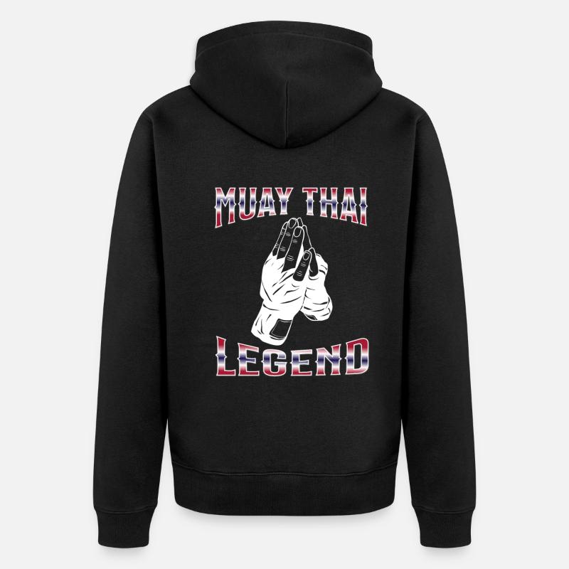 Muay Thai Boxing Muay Thai - Unisex Premium Bio Zip Hoodie - Schwarz
