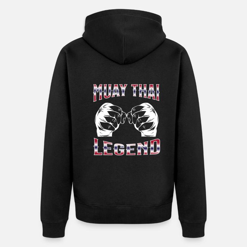 Muay Thai Boxing Muay Thai - Unisex Premium Bio Zip Hoodie - Schwarz