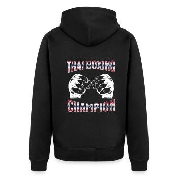 Muay Thaï Boxe Muay Thaï - Veste à capuche bio Premium Unisexe - noir - Dos - Nico (187cm)