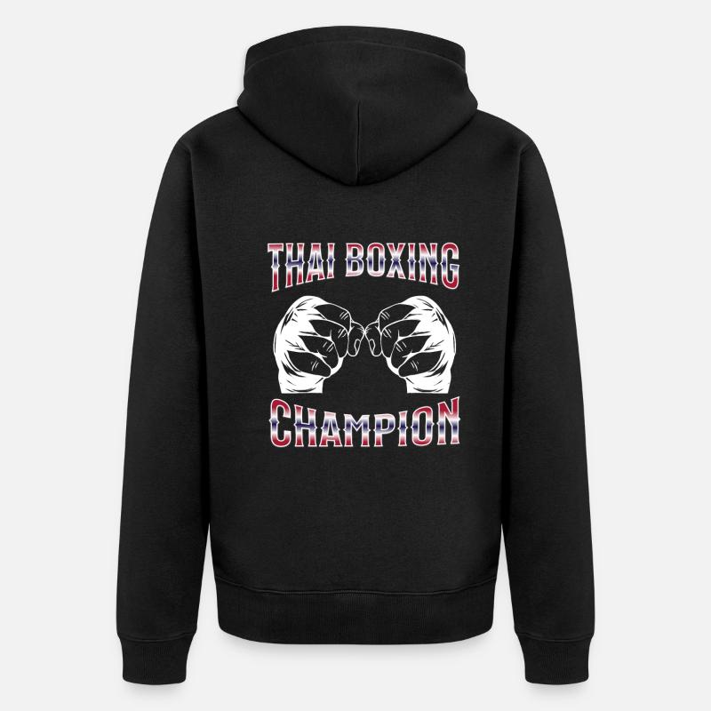 Muay Thai Boxing Muay Thai - Unisex Premium Bio Zip Hoodie - Schwarz