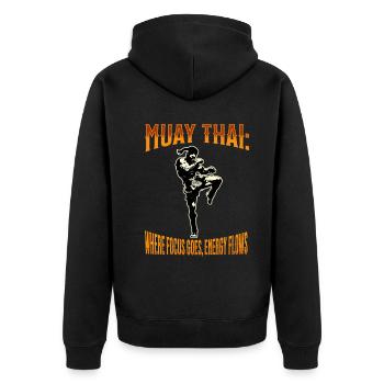 Muay Thai Boxe Muay Thai - Veste à capuche bio Premium Unisexe - noir - Dos - Nico (187cm)