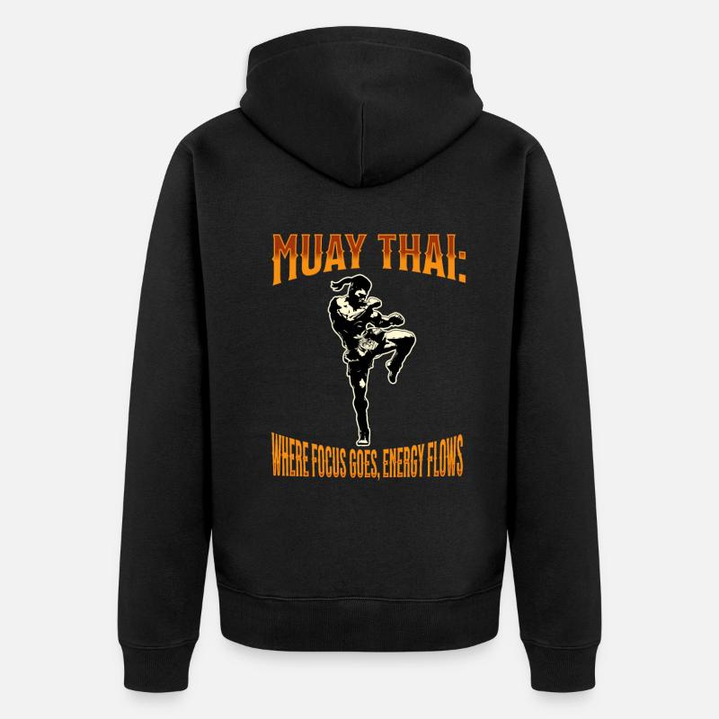 Muay Thai Boxe Muay Thai - Veste à capuche bio Premium Unisexe - noir