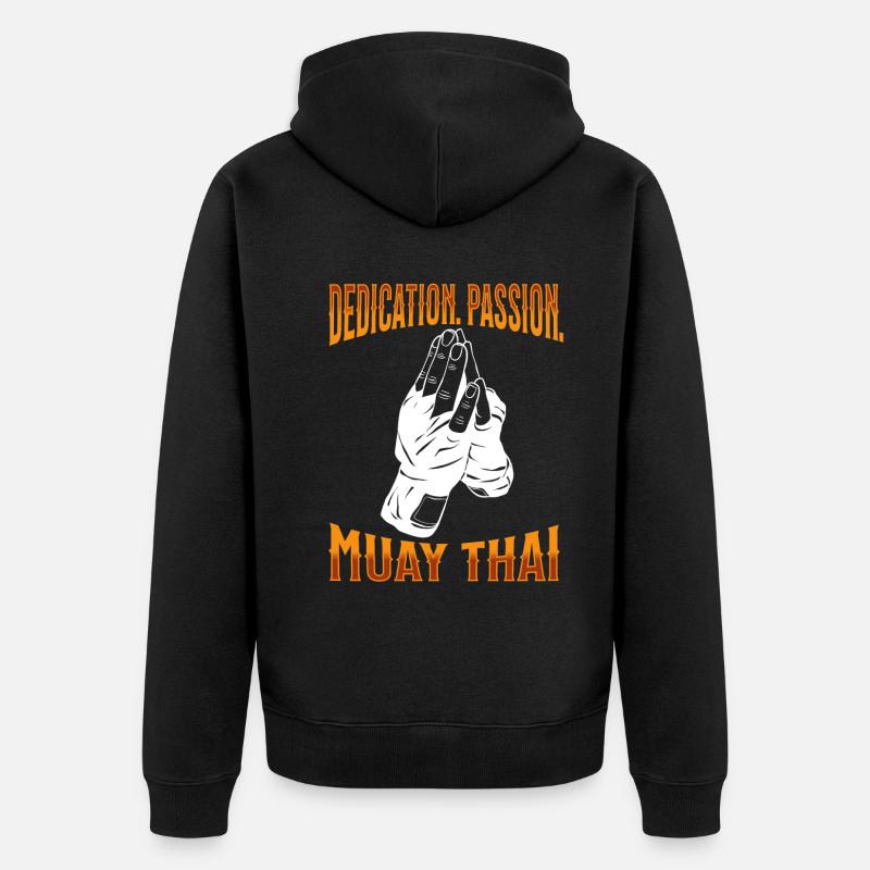 Muay Thai Boxe Muay Thai - Veste à capuche bio Premium Unisexe - noir