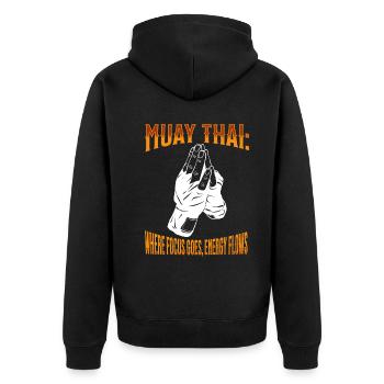 Muay Thaï Boxe Muay Thaï - Veste à capuche bio Premium Unisexe - noir - Dos - Nico (187cm)