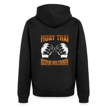 Muay Thaï Boxe Muay Thaï - Veste à capuche bio Premium Unisexe - noir - Dos - Nico (187cm)