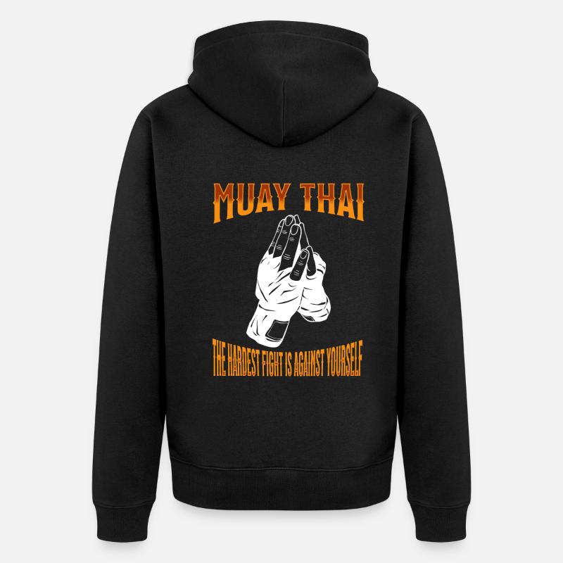 Muay Thai Boxe Muay Thai - Veste à capuche bio Premium Unisexe - noir