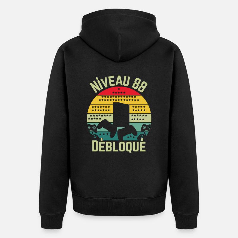 Niveau 88 Débloqué - Veste à capuche bio Premium Unisexe - noir