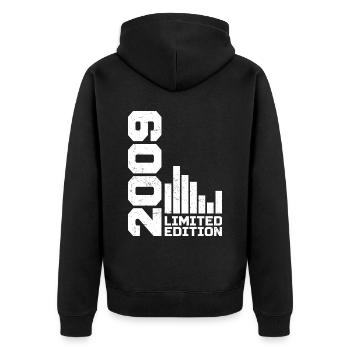 Vintage 2009 Birthday Gift 2009 Year 2009 - Unisex Premium Organic Zip Hoodie - black - Back - Nico (187cm)