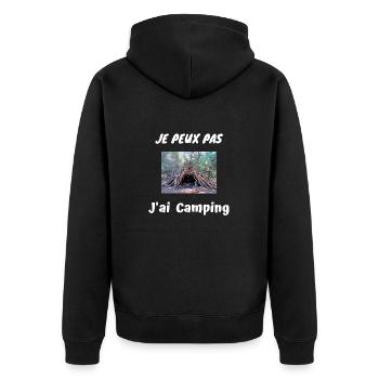 Je peux pas J'ai Camping - Veste à capuche bio Premium Unisexe - noir - Dos - Nico (187cm)