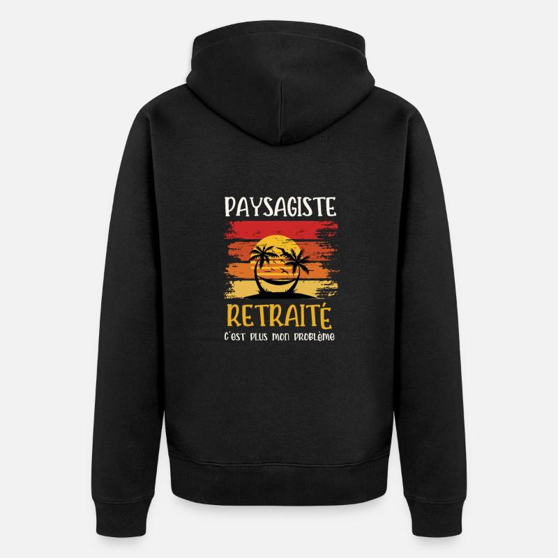 paysagiste retraité - Veste à capuche bio Premium Unisexe - noir