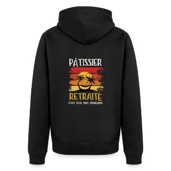pâtissier retraité - Veste à capuche bio Premium Unisexe - noir - Dos - Nico (187cm)