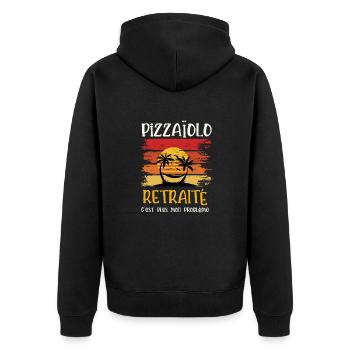 pizzaïolo retraité - Veste à capuche bio Premium Unisexe - noir - Dos - Nico (187cm)