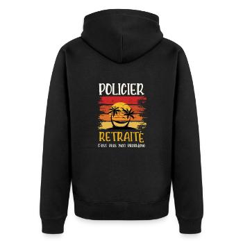 policier retraité - Veste à capuche bio Premium Unisexe - noir - Dos - Nico (187cm)