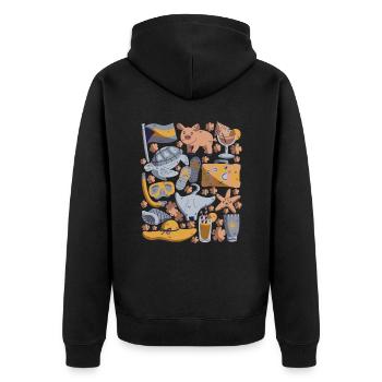 Bahamas - Unisex Premium Bio Zip Hoodie - Schwarz - Hinten - Nico (187cm)