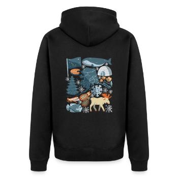 Alaska - Unisex Premium Organic Zip Hoodie - black - Back - Nico (187cm)