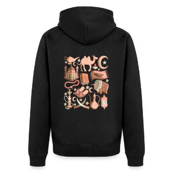 Arabie - Veste à capuche bio Premium Unisexe - noir - Dos - Nico (187cm)