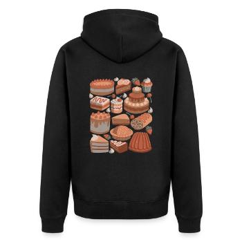 Cakes and pies - Unisex Premium Organic Zip Hoodie - black - Back - Nico (187cm)
