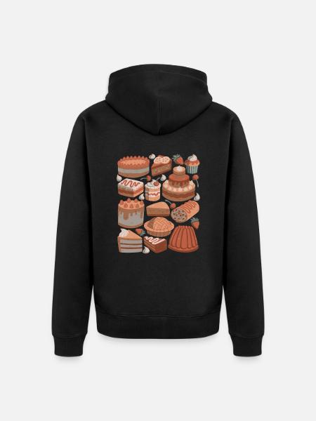 Cakes and pies - Unisex Premium Organic Zip Hoodie - black
