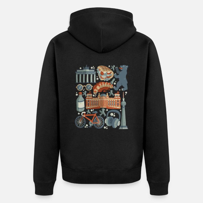 Berlin - Veste à capuche bio Premium Unisexe - noir