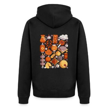 Nouvel An chinois - Veste à capuche bio Premium Unisexe - noir - Dos - Nico (187cm)