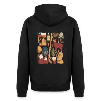 Chile - Unisex Premium Bio Zip Hoodie - Schwarz - Hinten - Nico (187cm)