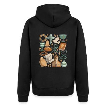 Christianisme - Veste à capuche bio Premium Unisexe - noir - Dos - Nico (187cm)