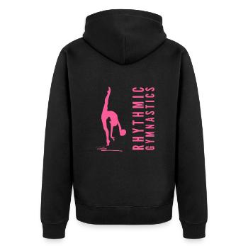 Rhythmic Gymnastics Gymnastik Gymnastin mit Ball - Unisex Premium Bio Zip Hoodie - Schwarz - Hinten - Nico (187cm)