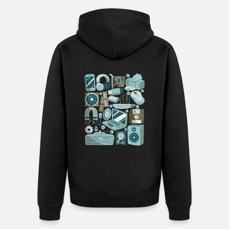 Computer - Unisex Premium Bio Zip Hoodie - Schwarz