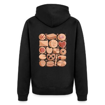 Kekse - Unisex Premium Bio Zip Hoodie - Schwarz - Hinten - Nico (187cm)