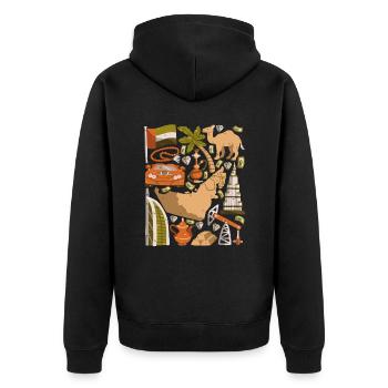 Dubai - Unisex Premium Bio Zip Hoodie - Schwarz - Hinten - Nico (187cm)