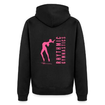 Rhythmic Gymnastics Gymnastik Gymnastin mit Ball - Unisex Premium Bio Zip Hoodie - Schwarz - Hinten - Nico (187cm)