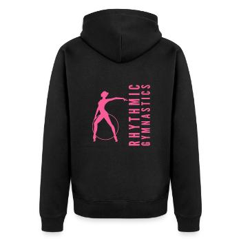 gymnastique rythmique gymnaste de gymnastique avec cerceau - Veste à capuche bio Premium Unisexe - noir - Dos - Nico (187cm)