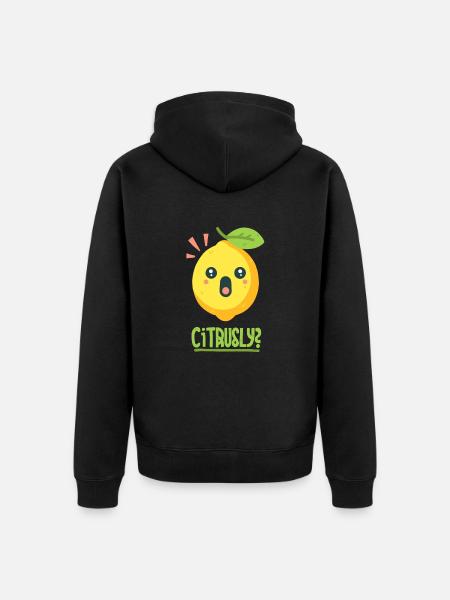 Citrus Pun - Unisex Premium Organic Zip Hoodie - black