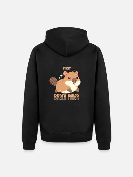 Fast Brain Power - Unisex Premium Organic Zip Hoodie - black
