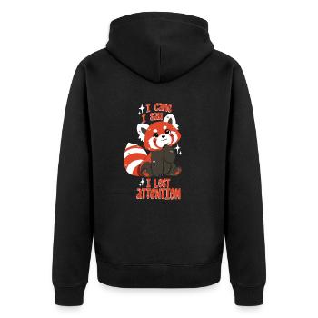 ADHD - Unisex Premium Organic Zip Hoodie - black - Back - Nico (187cm)