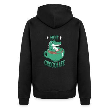 Crocodile in cocoa - Unisex Premium Organic Zip Hoodie - black - Back - Nico (187cm)